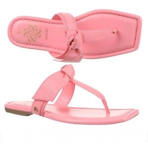 New Sam & Libby Tia Pink Bow Womens Sandals Flip Flops Slides Preppy Coquette 10
